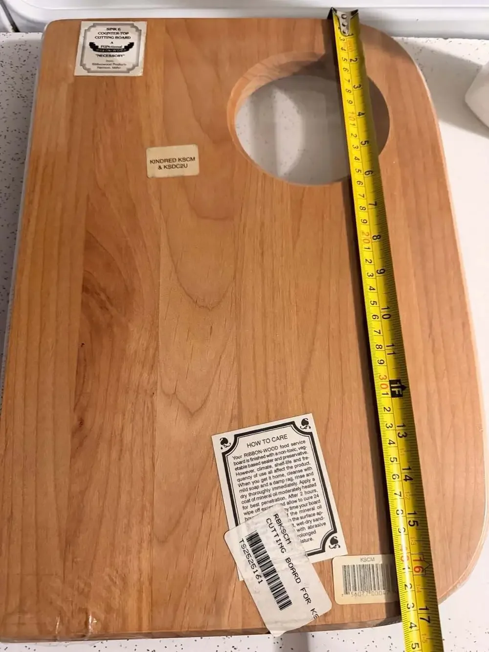 Vintage Kindred Ribbon-Wood Custom Sink Cutting Board